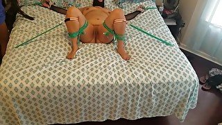 Sexy Puerto Rican BBW tied to bed