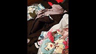 Masturbating at several anime and miku shirts while questioning myself and trying to climax