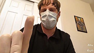 Doctor Does Medical Exam With Surgical Gloves POV