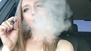 CANNABIS SMOKER GIRL SMOKE TRICKS SMOKING BIG JOINT DRIVING ACROSS BAY BRIDGE SFW // BLONDE BUNNY