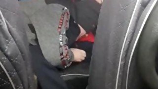 Russian guy in a mask gives in her mouth in the car outside the city, gay Amateur slave and master