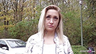 German scout - 20yr old teen Gina made to a whore at real street casting