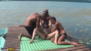 Outdoor hardcore fucking on the pier