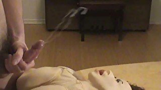 Two feet long cumshot - jerking off like a boss