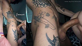 MTF trans girl anal fucks huge curved latin cock