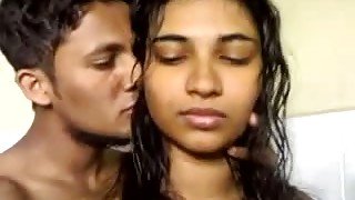 Look how my busty Desi girlfriend gives me blowjob in bathroom