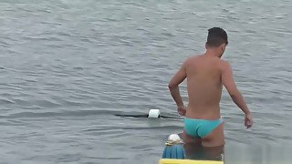 Tight blue speedo bulge and ass