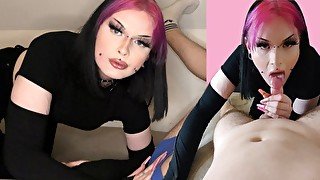 Goth girl rimmed her boyfriend & sucked his soul out of his dick  ChloéMcCrystal