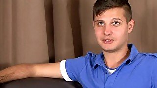 Interviewed amateur Razvan Angels solo plays with his cock