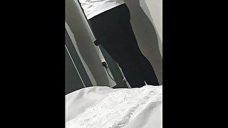 Step mom in black leggings gets wrecked and fucked by BBC step son