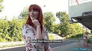 Redhead slut Alex Harper takes money for a sex with a stranger