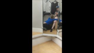 POV Public Blowjob Cumshot in Changing Room from 2 Angles