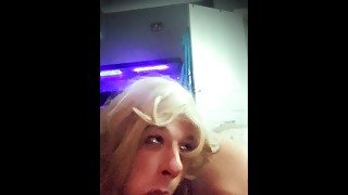 Blonde Sissy Femboy Slut Deepthroats Daddy's Big Cock Part 1