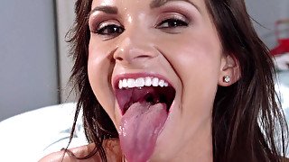 Ashley Sinclair takes nice load into her mouth and swallows