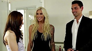 Tattooed Brooke Banner has a tattoed stud to drill her cunt