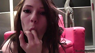 Emo Emily with tight pussy Fingering Hard