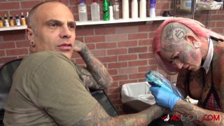 Big titty Evilyn Ink tattoos Sascha then gets fucked