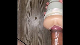 Big girthy dick edging and building up for huge NNN cumshot