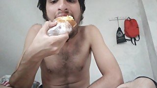 Asmr mukbang man do what he cans to get feed / food fetish junky food horny mouth