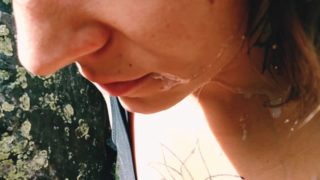 Milf gets facial at state park