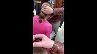 Petite Girl Sucked in Store (Public Blowjob)