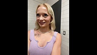 Petite Girl Getting Fucked From Behind In Public Bathroom