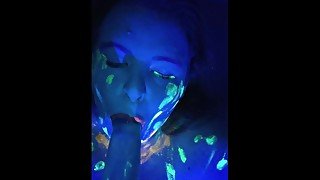 Gagging on the Hulk in black light