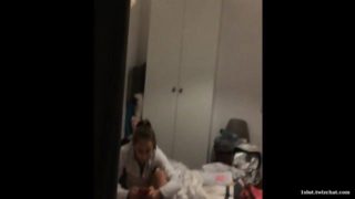 Spy voyeur young college student teen in her bed hidden cam