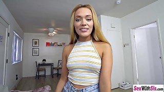 Petite Stepsis Fucks Big Cock Stepbro After Amazing Coc