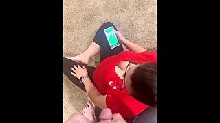 Unexpected cumshot for step sister not paying attention and gets mad. “What the fuck is this?”