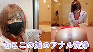 【Japanese】アナルを掃除するおとこの娘【Crossdresser】