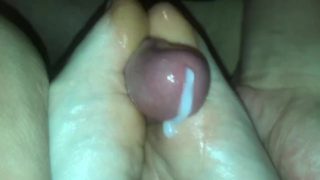 Amateur footjob #88 my wife tease me with her feets and toes, feet fuck till cum, close up