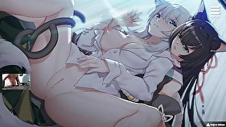 Living together with Fox Demon - Big breasts foxgirl being fucked by horny catgirl lesbian hentai