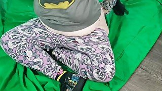 Pantsing challenge: Hands tied behind and pants pulled off: Ugly Fat Girl hairy pussy bbw