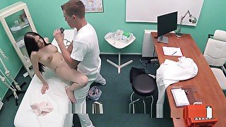 Busty Petite teen 18+ Patient Bangs Doctor