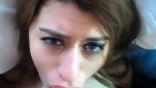 The girl with plump lips fucked hard in her mouth