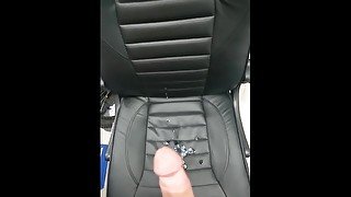 My First Video - Big Cum shot on to Leather Chair