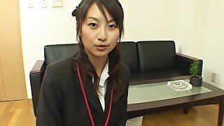 Naughty Asian office girl gets fucked after giving a blowjob at work