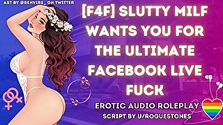 [F4F] Fame Hungry MILF Makes You Cum On Her Dildo Live On Facebook  ASMR Audio Roleplay Lesbian WLW