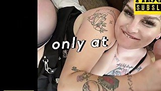 Tattooed Subslut Rides Big Dick After BJ