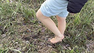 Muddy feet in a swampy bog