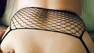 Fishnet blowjob from big booty Serbian girl