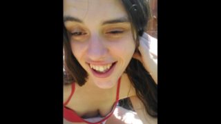 Outside Outdoors Garden Dirt Cute VERY HAIRY Flashes Pussy Nipples Barefoot