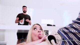 Blonde cheater breaking huge dick