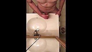 Twink Boy cumming on sink