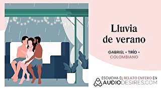 Relatos para tocarme: Trío inesperado y mi mujer no se da cuenta [audio erótico en español] 🎧