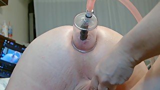 2 Clips One Of Me Using Huge Toys On My Wifes Ass And One Of My Wife Pumping My Ass And Lots Of Analingus