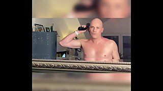 New Massage Gun Workout in front of the mirror