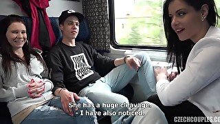 Slovakian teenagers fuck on the train