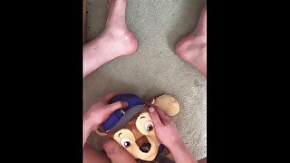 Cumming on Paw Patrol Chase plush